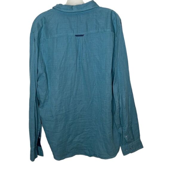 Carbon2Cobolt Teal Blue/Navy Button Down Shirt. Size Large. - Picture 5 of 6